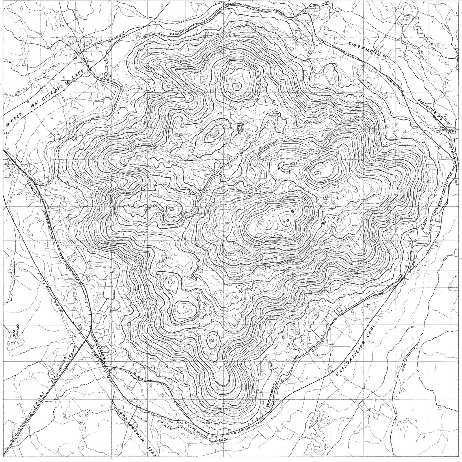 Close-up of a detailed topographic map highlighting Idaho and its surrounding regions.